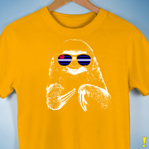 Pride Sloth Leather Flag Sunglasses Premium Unisex T-Shirt